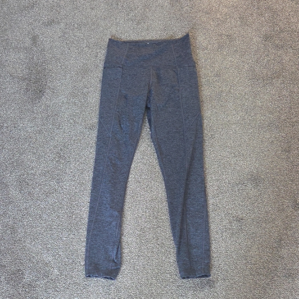 Blue High Waist Leggings with Tapered Fit